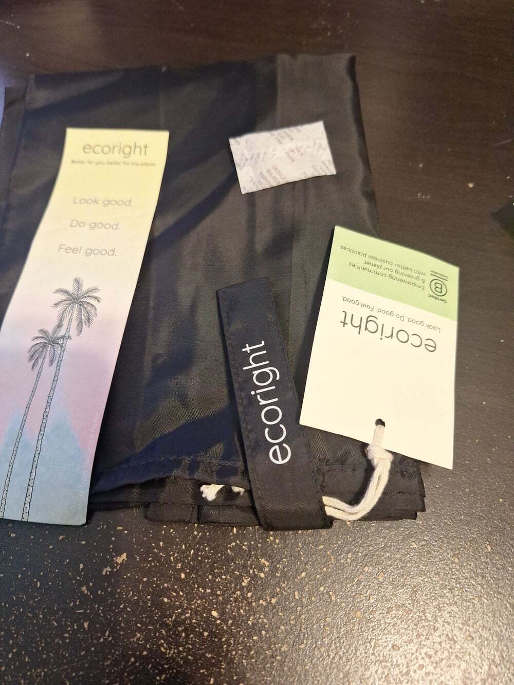 EcoRight Sustainable Black Tote Bag with Original Tags